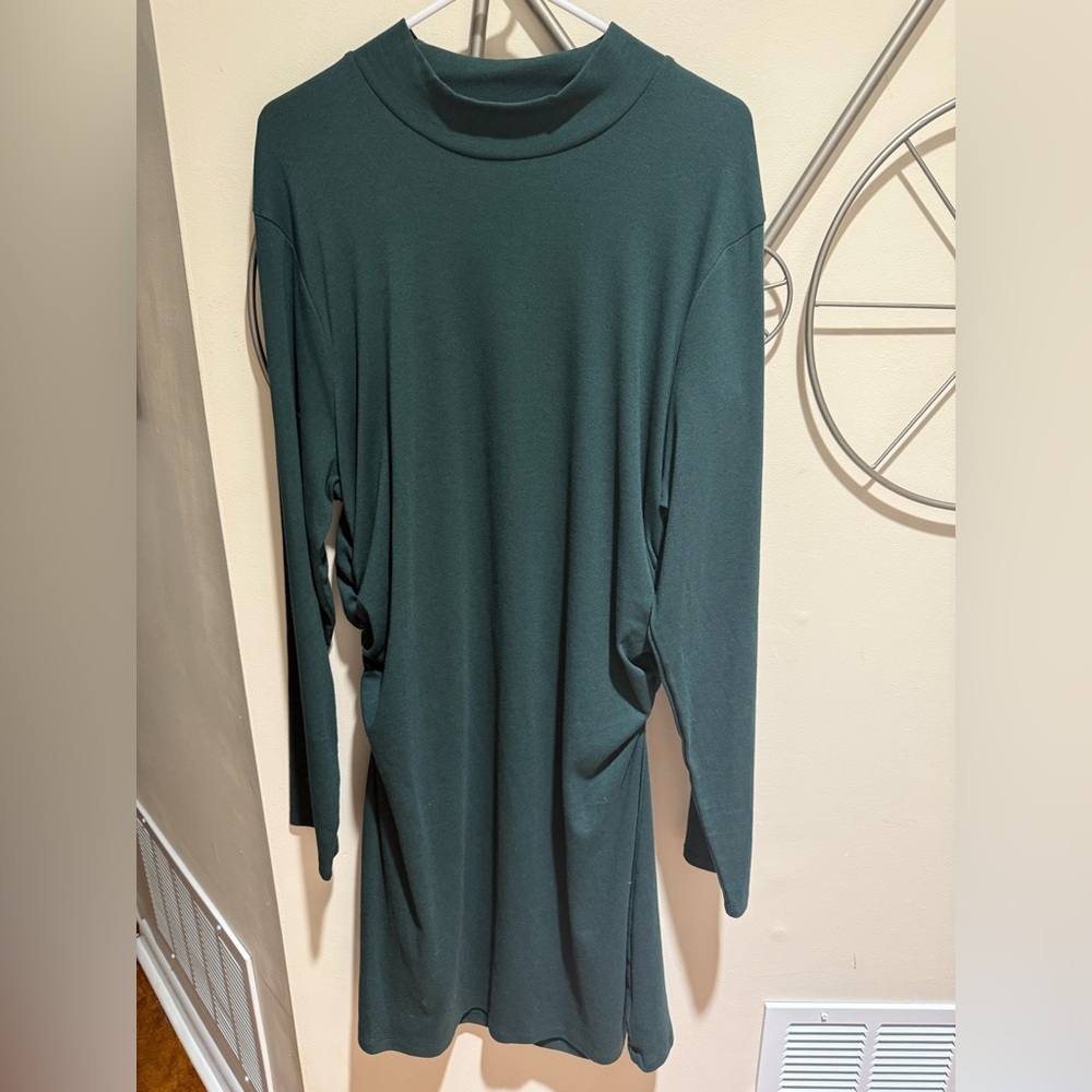 GAP Dark Green Long Sleeve Turtleneck Dress, Size XXL